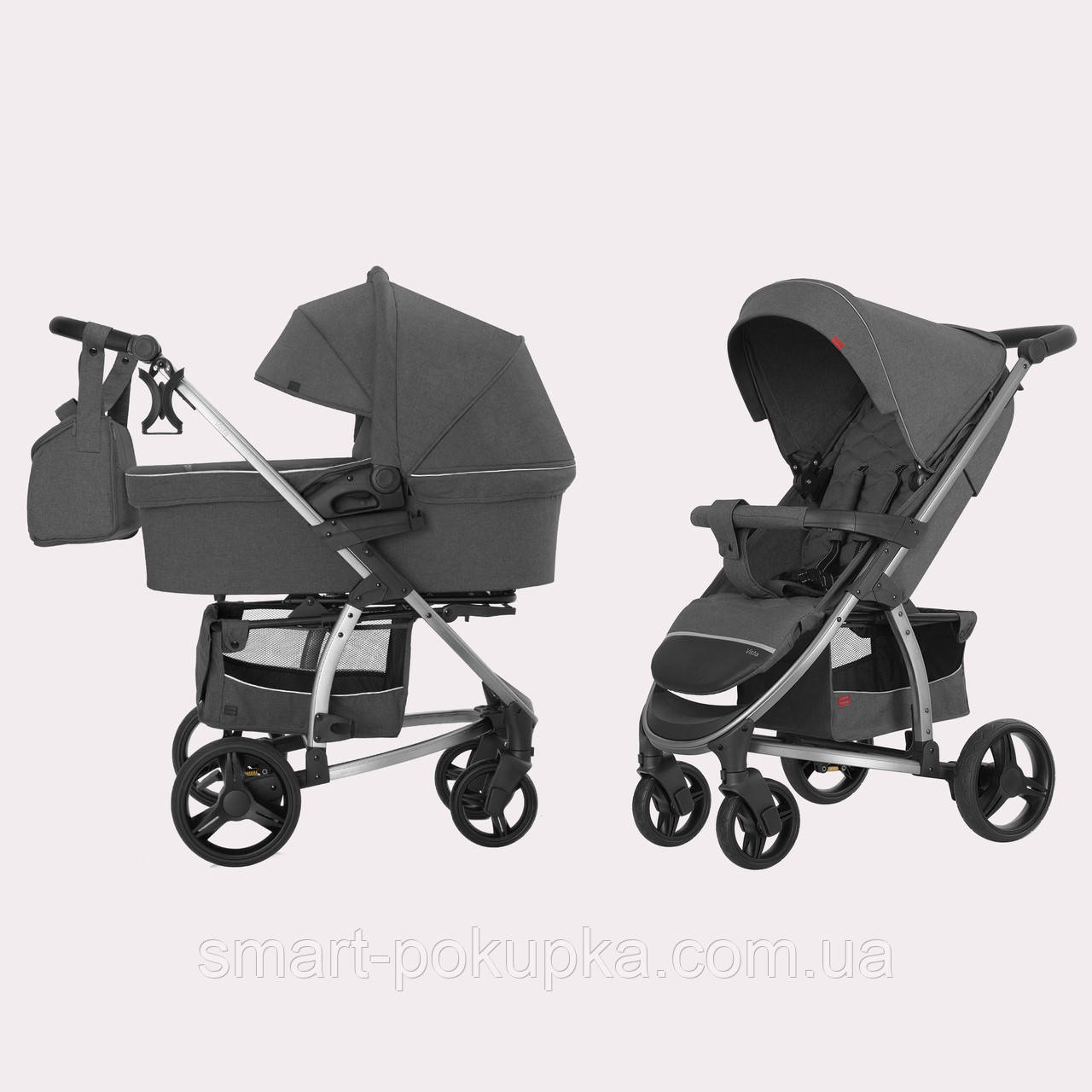 Коляска універсальна CARRELLO Vista CRL-6501/1 (2in1) Steel Grey / 1 /
