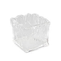 Стеклянная декоративная ваза-куб 10*10 см