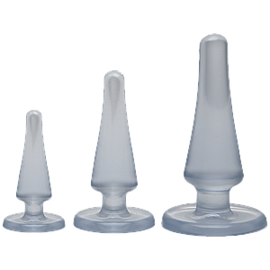 Набір анальних пробок Doc Johnson Crystal Jellies Anal - Clear, макс. діаметр 2см - 3см - 4см   | Promax