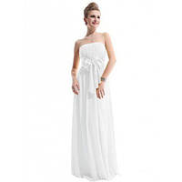 РОЗПРОДАЖ! Чарівне плаття без бретель з бантом біле   | Promax