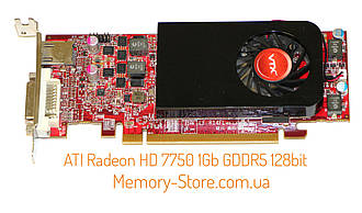 Видеокарта ATI Radeon HD7750 1GB GDDR5 128bit (DVI / HDMI) низкопрофильная