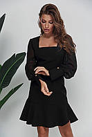 Женское черное платье мини
