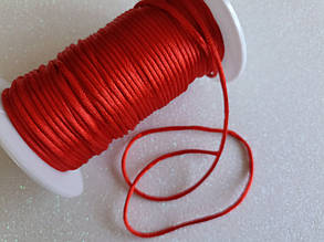 Шнур корсетний 2м атласний колір червоний (#01)