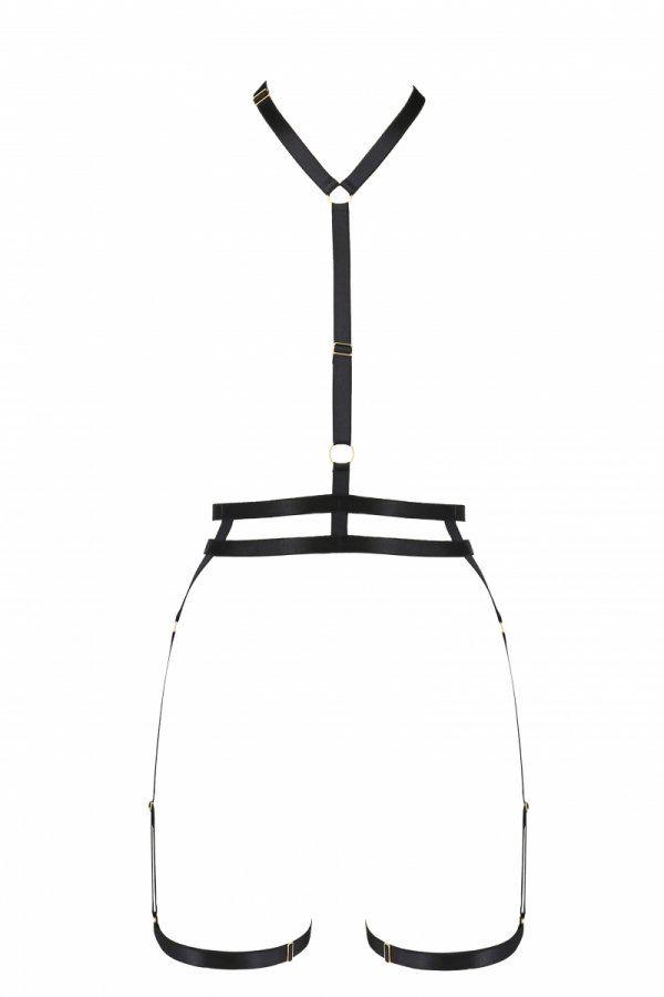 Портупея-стрепи з подвійним ременем DENIRA black S/M - Passion Exclusive | Promax