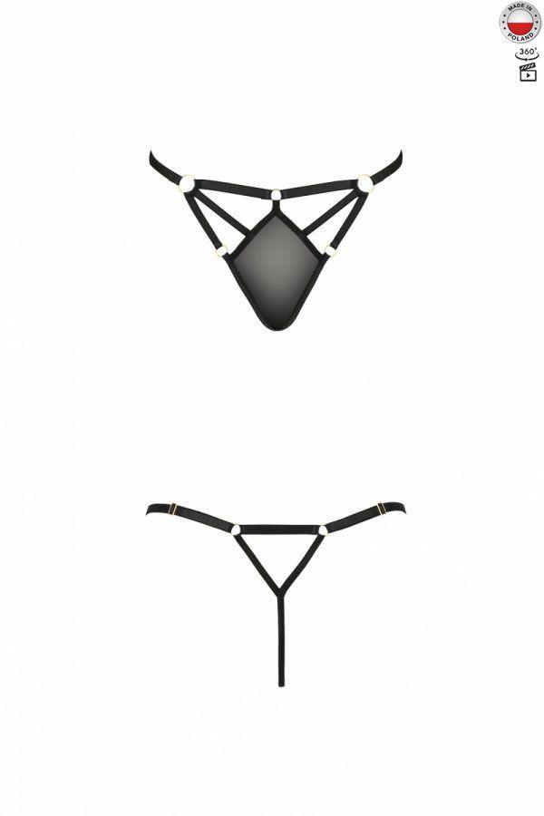 Стрінги з стреп MEGGY THONG black L/XL - Passion Exclusive | Promax