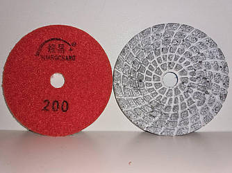 Липучка (чорочка) HUANGCHANG з металізованим алмазним сегментом для шліфування природного каменю, зерно 200