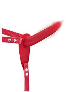 Страпон з вібрацією Fetish Tentation Vibrating Strap-On with Red Dildo   | Promax