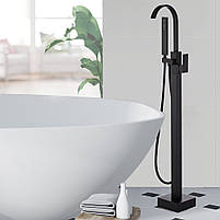 Кран Змішувач для Ванни Окремостоячий Brone Pure MATT BLACK Змішувач БРОНЕ, фото 7