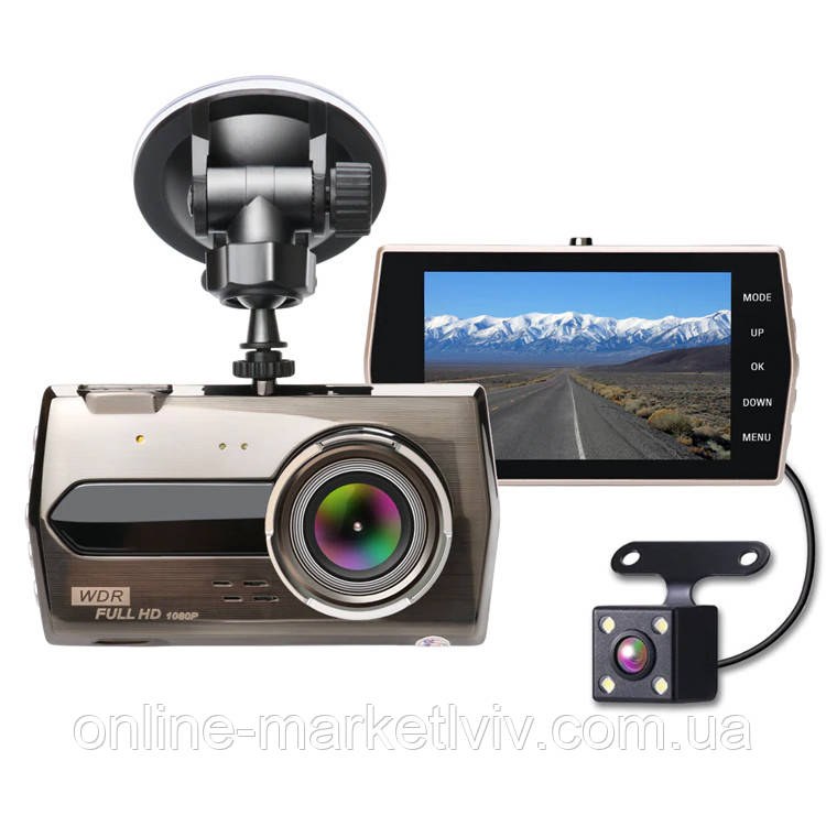 Відеореєстратор Dvr SD450 z27 з двома камерами / Автореєстратор Full HD / Реєстратор у машину, фото 1