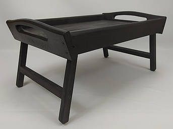 Столик для сніданку дерев'яний складаний 43 см * 27.5 см, висота на ніжках 20.5  см, чорний