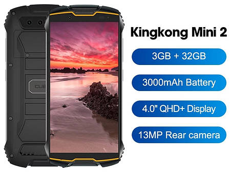 Смартфон Cubot King Kong Mini 2 Red-black 4G Type-C 3\32gb 4" ОООЧЕНЬ МАЛЕНЬКИЙ!, фото 3