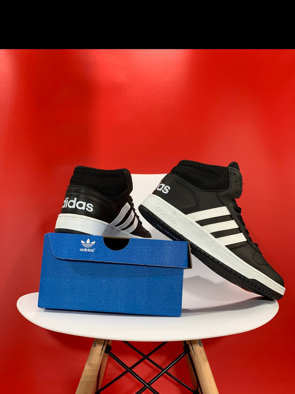 Чоловічі кросівки Адідас 40-44р Мужские кожание кроссовки Adidas Hoops Mid Black-White - фото 7 - id-p1568530996