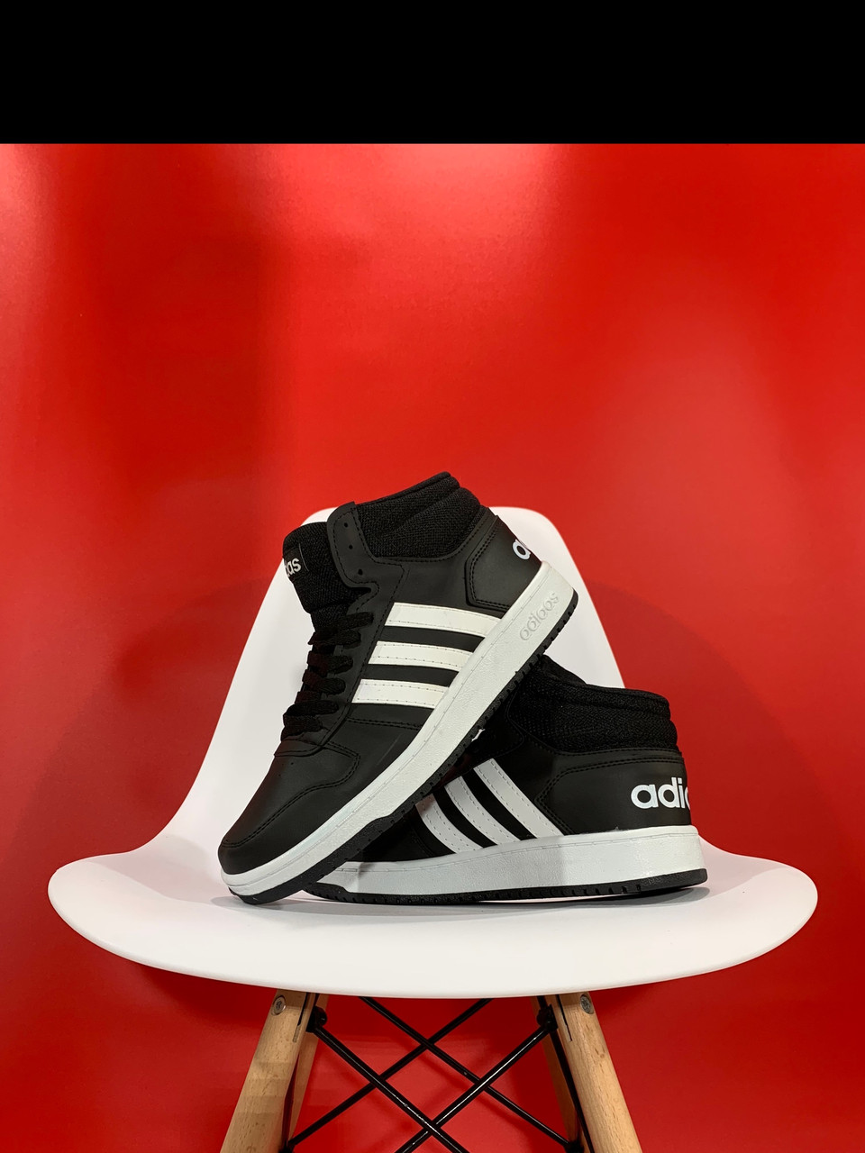 Чоловічі кроссовки Адідас 40-44 Мужские кроссовки Adidas Hoops Mid Black-White - фото 2 - id-p1568531006