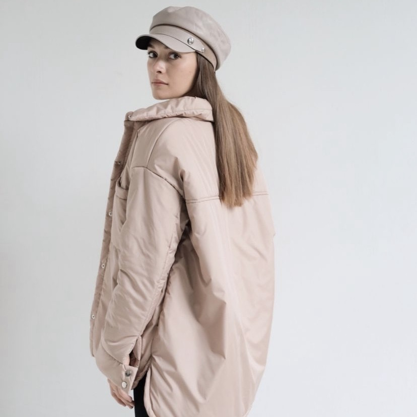 Стильна жіноча куртка-сорочка з плащової тканини на силіконі  стиле «ZARA» розмір М