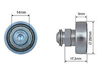 РОЛИК СДВИЖНОЙ КРЫШИ ПРИЦЕПА 26*9*17,3