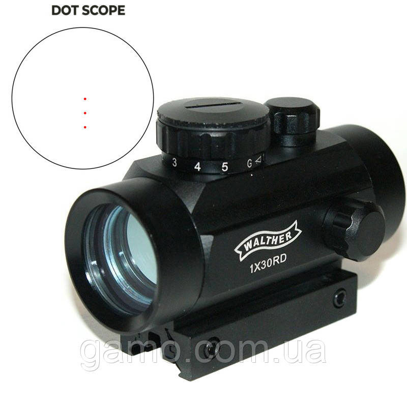 Коліматорний приціл Walther 1x30RD 3 Dot (3 точки) Crossbow Sight, фото 1