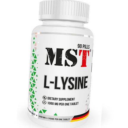 Л-карнітин MST L-Lysine 1000 mg 90 pills Топ продаж, фото 1