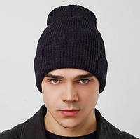 Зимняя мужская шапка темно-серая