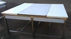 Стіл обвалювальний двосторонній із неіржавкої сталі з дошкою