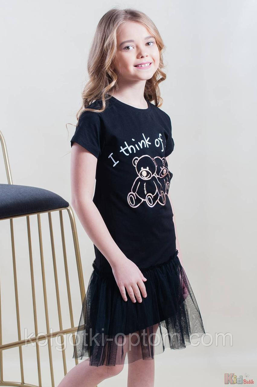 ОПТОМ Сукня чорна з ведмедиками (116 см.)  Viollen 2125000768496, фото 1