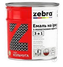 Емаль Зебра кольчуга молоткова антикорозійна 3в1 0,7 кг срібло №20
