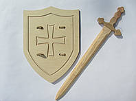 Рыцарский меч Викинга 68 см со щитом Английский рыцарский 42х32 см