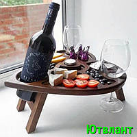 Винный столик , Винный столик из дерева, Оригинальный винный столик для романтического вечера