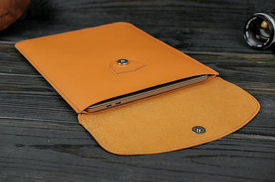 Шкіряний чохол для MacBook Дизайн №36, натуральна шкіра Grand, колір Бруштин