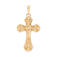 Хрестик лимонна позолота, з розп'яттям, без каменів