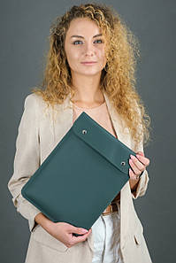 Чохол для MacBook Дизайн №38 з натуральної шкіри колір Зелений