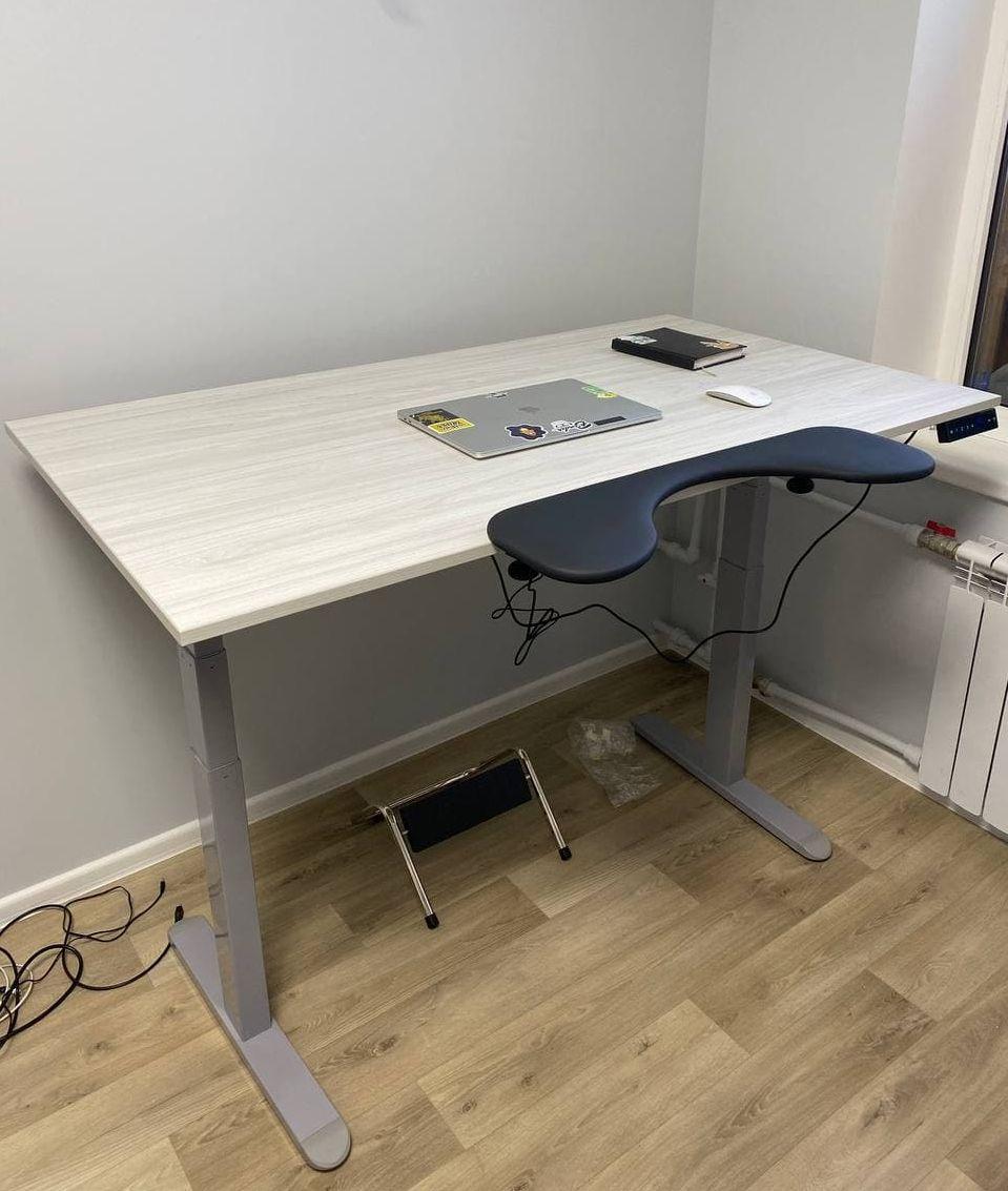 Рама для столу AOKE TINYDESK-3 Сірий. 2 мотори, діапазон 64-129 см, пам'ять, стійкість, компактність, фото 1