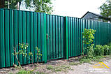 Зелений профнастил для паркану RAL-6005, профлист зеленого кольору для воріт та паркану, купити зелений профнастил, фото 3