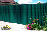 Зелений профнастил для паркану RAL-6005, профлист зеленого кольору для воріт та паркану, купити зелений профнастил, фото 4