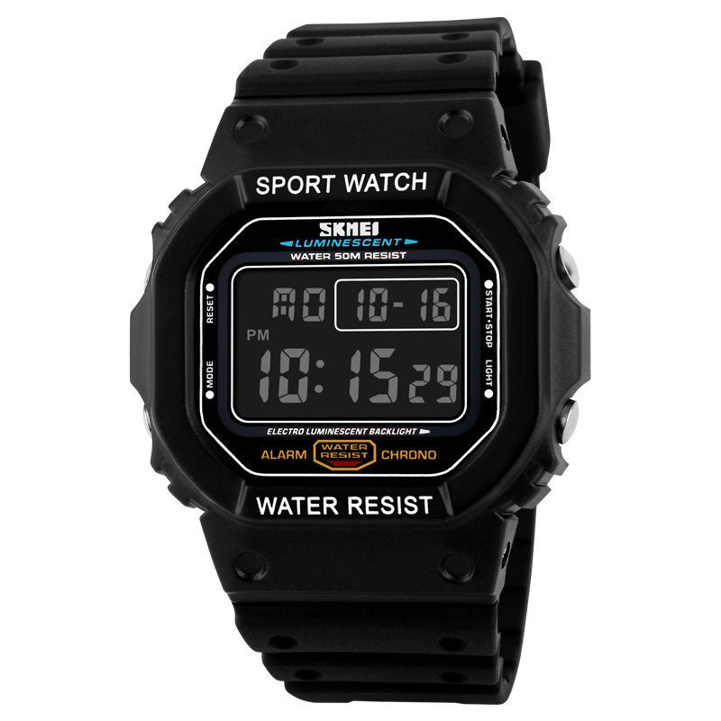 Мужские спортивные часы Skmei 1134 (Черные с черным экраном) - фото 1 - id-p1568742804