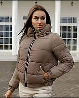 Куртка женская короткая дутая осенне-весенняя - 005 цвет мокко