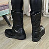 Черевики шкіряні чорні жіночі на товстій підошві, фото 2