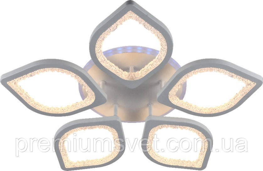 Люстра світлодіодна біла, для спальні LI8409/5B WH (RGB) 100W+7W, фото 1