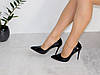 Туфлі лодочки на шпильці лаковані жіночі класика чорні, фото 8