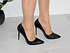 Туфлі лодочки на шпильці лаковані жіночі класика чорні, фото 4