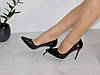 Туфлі лодочки на шпильці лаковані жіночі класика чорні, фото 2