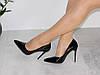Туфлі лодочки на шпильці лаковані жіночі класика чорні, фото 7