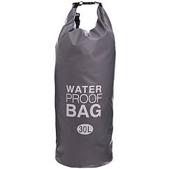 Водонепроникний гермомішок із плечовим ременем Waterproof Bag 6878 30 л Grey