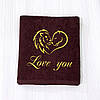 Подарунк коханому/коханій - рушник з вишивкою "Love you" 70х140 см, фото 5