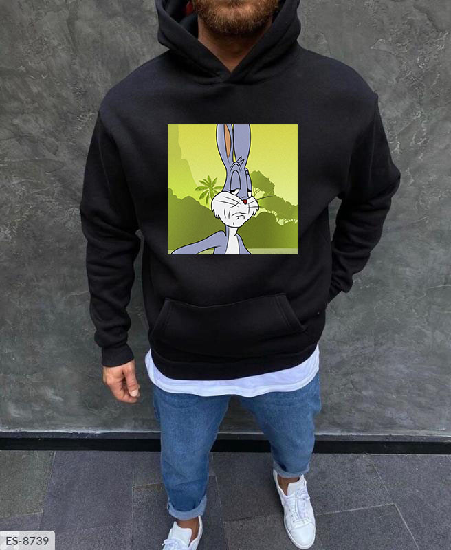 Чоловіче худі на флісі з принтом мем Bugs Bunny, Багз Банні