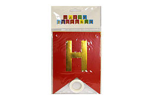 Розтяжка Happy birthday 12*17см різнокольорова ООПТ