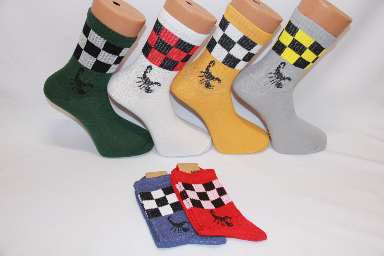 Чоловічі шкарпетки ТЕННІС НЛ з написами 40-45 СКОРПІОН