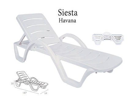 Шезлонг із підлокітниками білий (Havana), арт. 078, фото 1