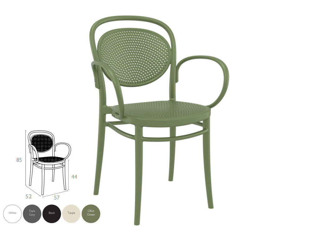 Крісло стара класика зелений (MarcelXL stacking armchair), арт. 258