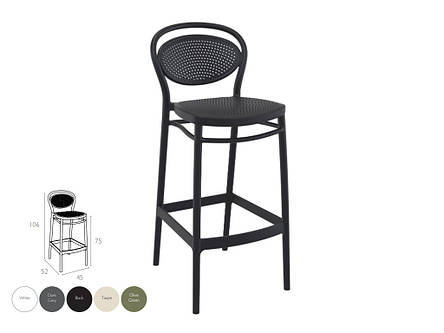 Стілець барний чорний (Marcel bar stool), арт. 269, фото 1