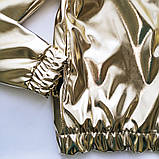 Вітровка шкіряна для дівчинки, на підкладці, золота, SmileTime Gold, фото 3